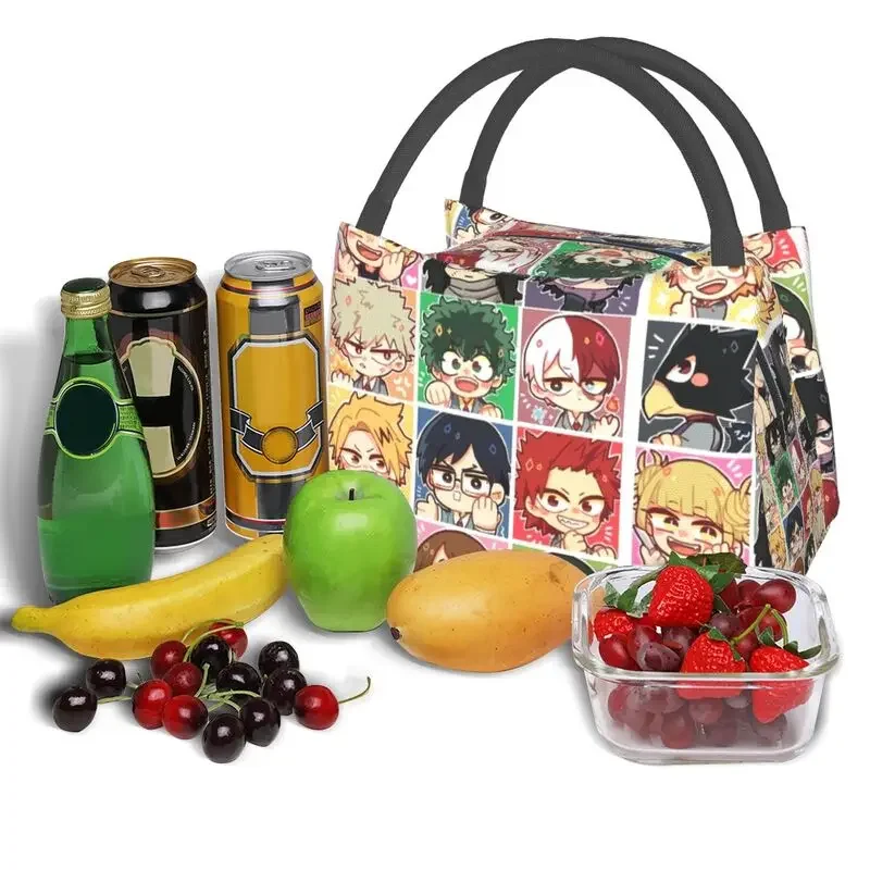 My Hero Academia Elites Of Class Lancheiras resuáveis femininas à prova d'água Anime Manga Cooler Bolsa térmica para almoço isolada para alimentos