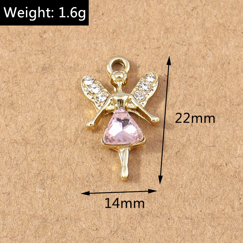 10 Stück Kristall-Liebesherz-Blumen-Anhänger, Kirsch-Anhänger für die Schmuckherstellung, Ohrringe, Halskette, DIY-Armband-Zubehör – Detail 1