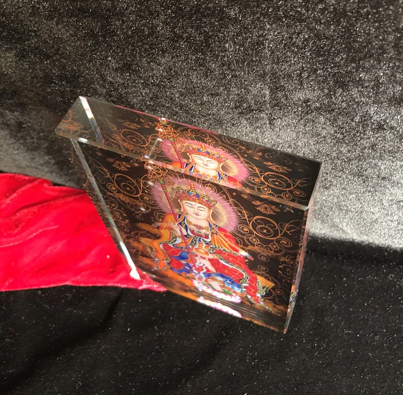 15CM large HOME Family Efficacious Protection Buddhism Bodhisattva king of Tibet buddha altar Mandala Crystal Buddha statue view 2