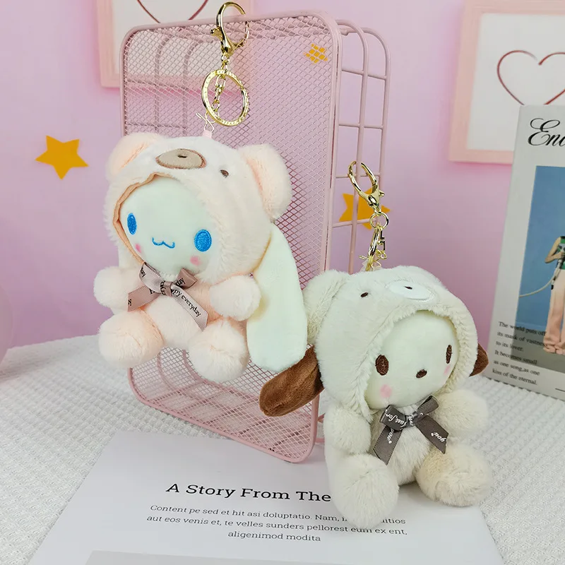 Sanrio kartun berubah menjadi Melody Hello Kitty gantungan kunci mewah liontin boneka hadiah