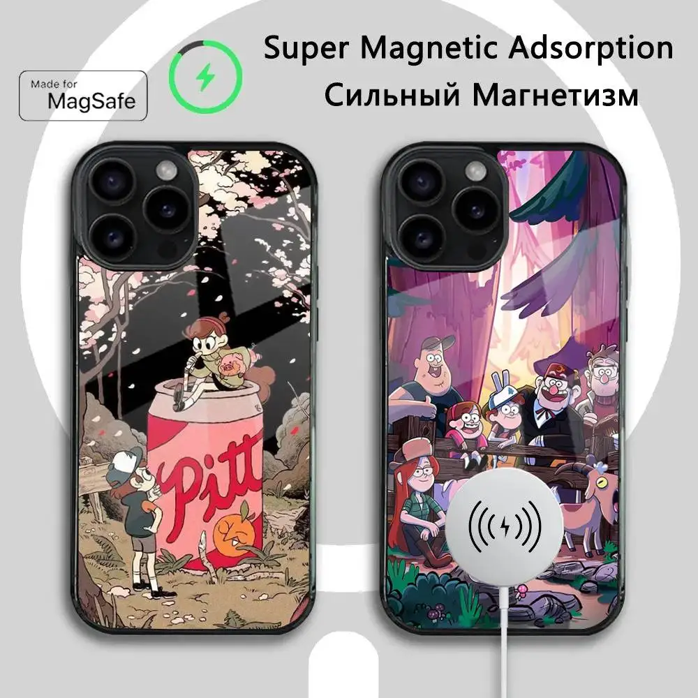 

G-Gravity Animation Falls Phone Case For iPhone 16 15 14 13 12 11 Plus,Pro,Max Mini Magsafe Magnetic Wireless Charging