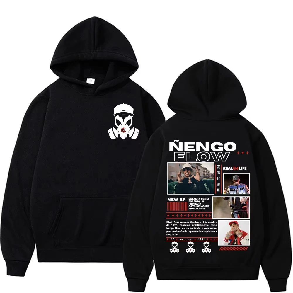 

2025 Rapper Nengo Flow Real Life Tour Graphic Sweatshirt Men Women Vintage Hip Hop Music Hoody Fashion Casual Oversized Hoodie