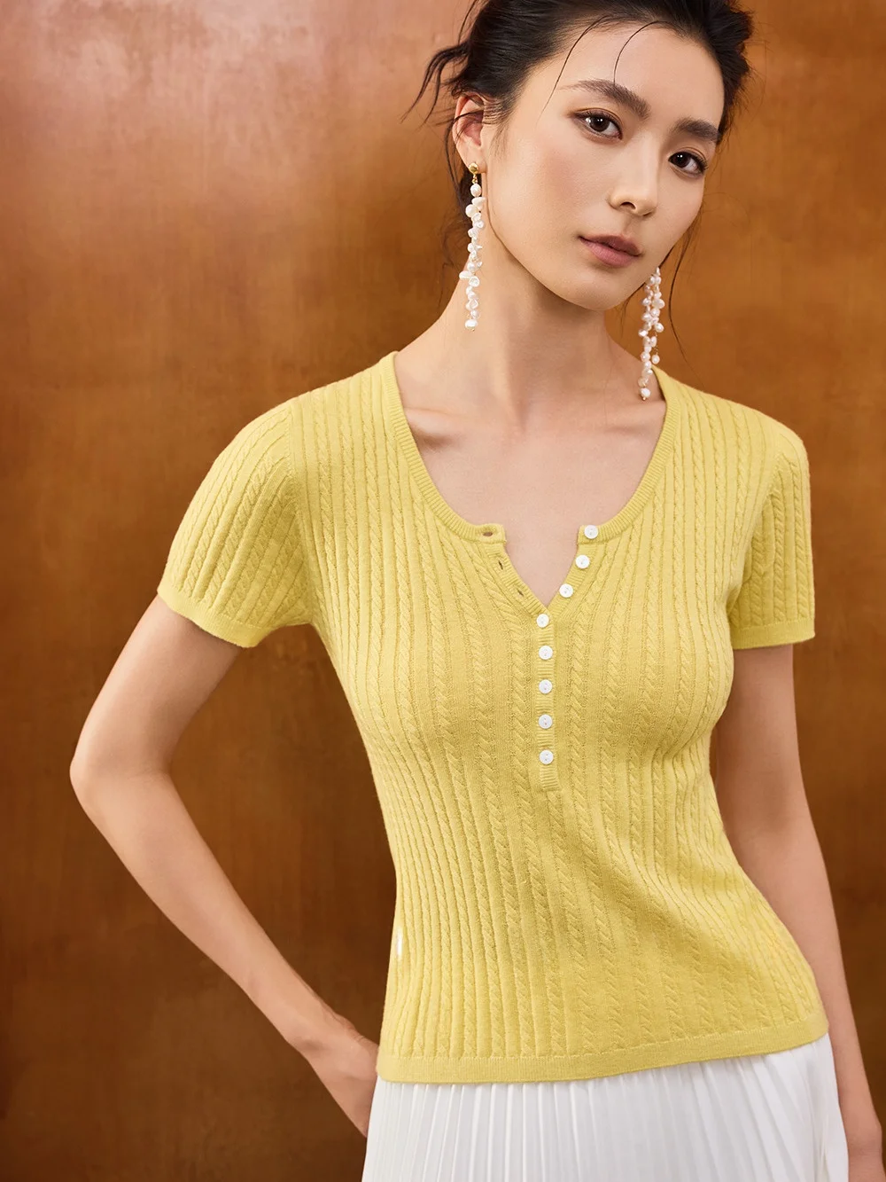 

Топ из трикотажа с шелковым узором в виде цветов, низкий профиль, серия «Летняя медленная жизнь», корейский стиль, для повседневной носки, женский...