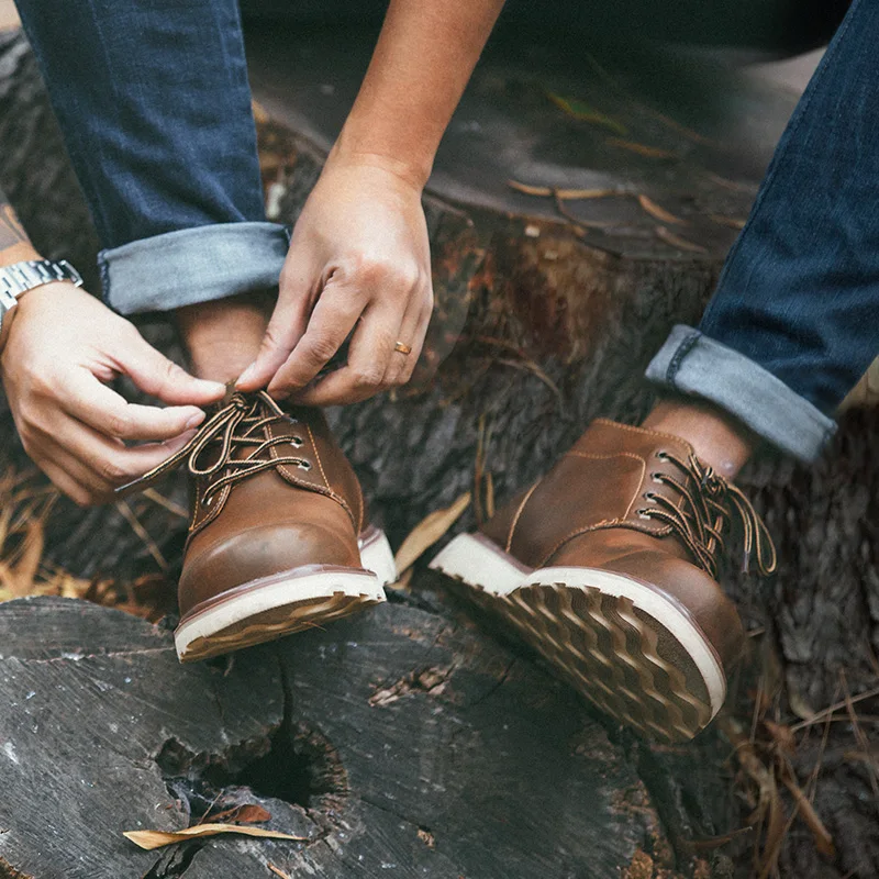 Maden-Botas cortas de estilo británico para hombre, zapatos de media caña con cabeza grande, ropa de trabajo Retro Para el desierto, calzado 44,