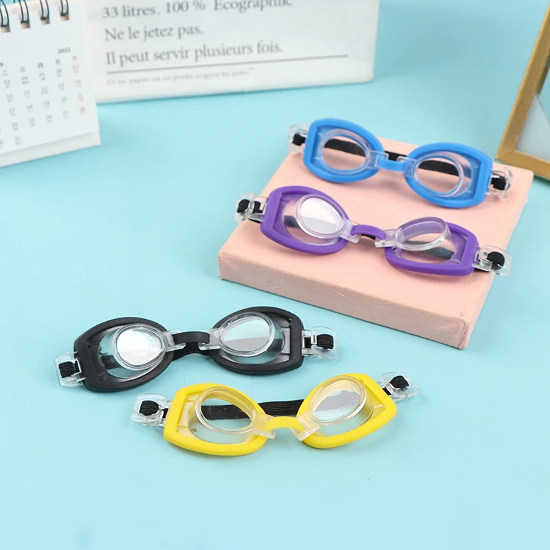 1/6 Dollhouse Miniature Swimming Goggles Toy Glasses Diving Eyeglass For Dolls Decoration Accessories Kids Pretend Play Toys