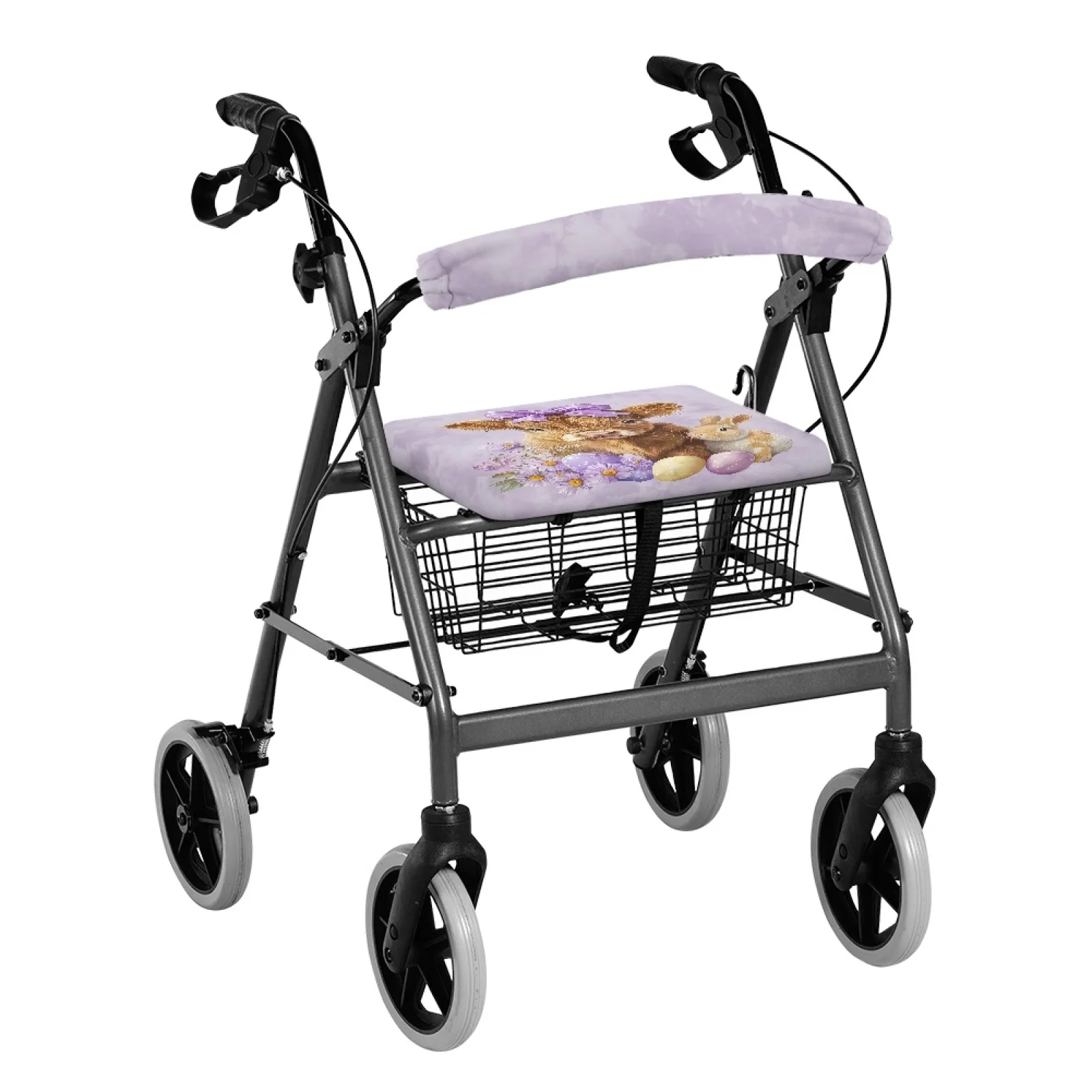 Coloranimal Rabbit and Daisy 2 Pieces Set Rollator Walker Cover for Seniors Adult Rollator Decorations New Trend
