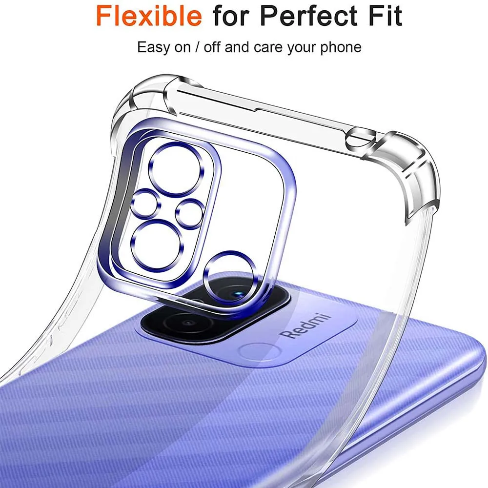 Clear Case For Xiaomi Redmi 12C 10A 10C 10 Anti Drop Case For Redmi Note 12 4G 12 5G 12 Pro 5G A1 A1 Plus A2 4G Shockproof Cover