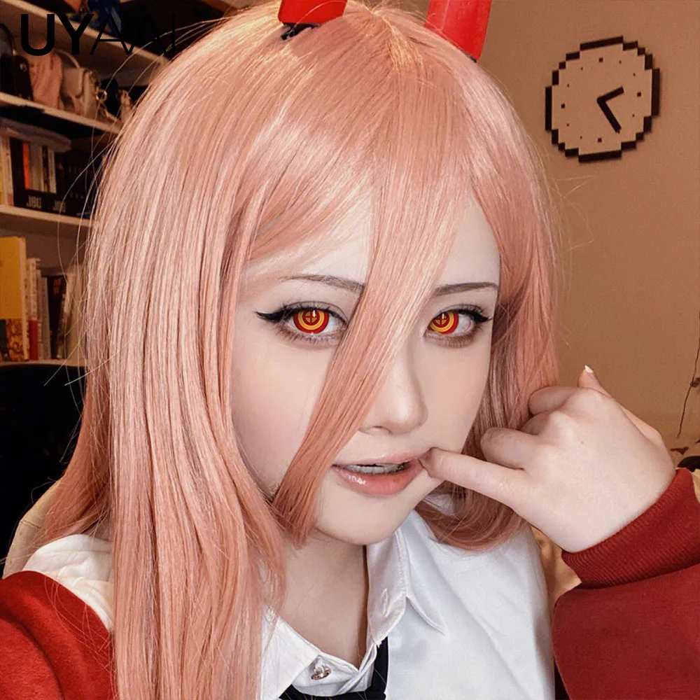 UYAAI 1 Paar Cosplay-Kontaktlinsen in roter Farbe, Halloween-Linsen für gruselige große Augen, verrückte rote Augen-Make-up-Linsen für Cosplay-Partys – Detail 12