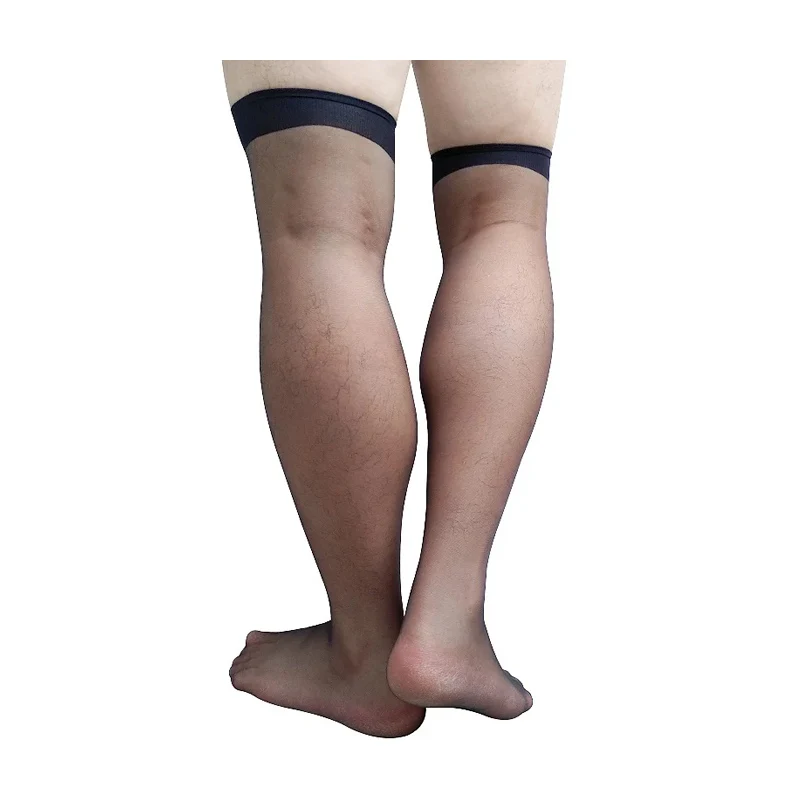 

Black Sheer Thin Mens Thigh High Socks Over The Knee See Through Male Stocking Sexy Lingerie Clubwear Nightwear Long Tube Funny