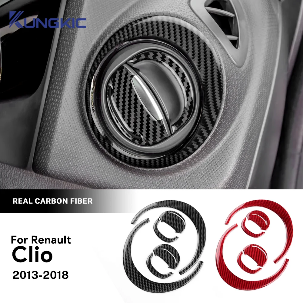 

Soft Carbon Fiber Sticker LHD RHD For Renault Clio 3 2013 2014 2015 2016 2017 2018 Car Sides of Center Console Outlet Frame Trim