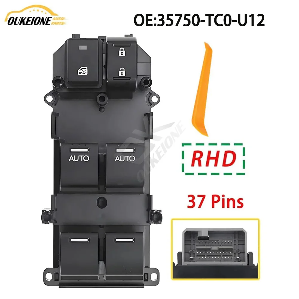 

35750-TC0-U12 Right Hand Driver Side 2Auto Master Power Window Control Switch for Honda Accord 2009 2010 2011 2012 2013 2014