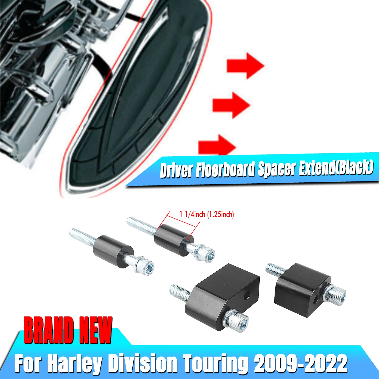 For Harley Davidson Touring 2009-2022 Tri-Glide 2010-2013 Motorbike Stand Kickstand Extension Foot Pedal Side Support Kit