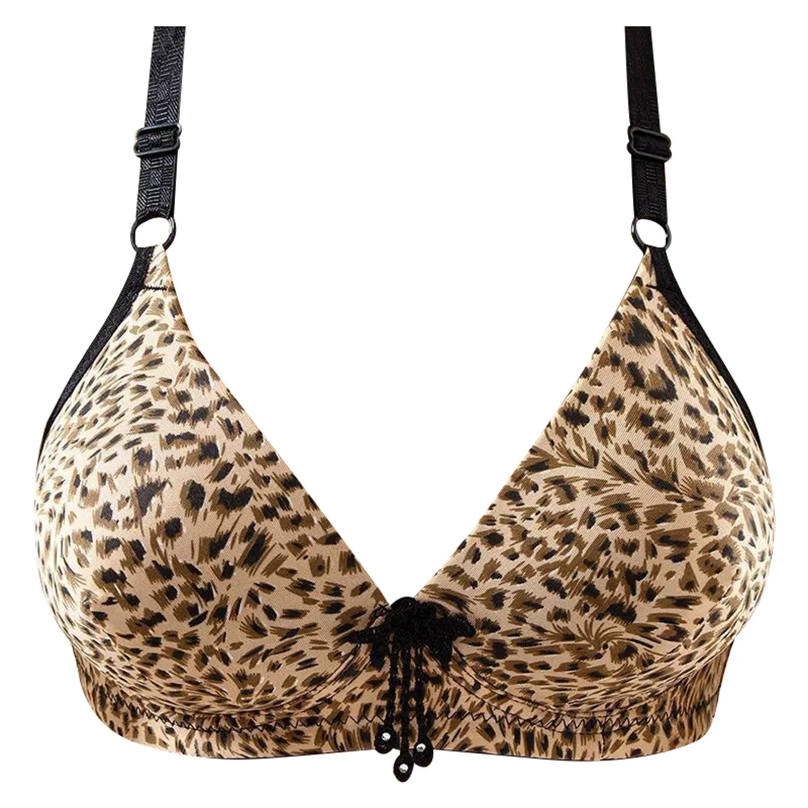 Women\'s Leopard Print Fashion Sexy Bra Thin Plus Size Push Up Pair Sag Underwear No Underwire Womens Bras Comfortable Push up