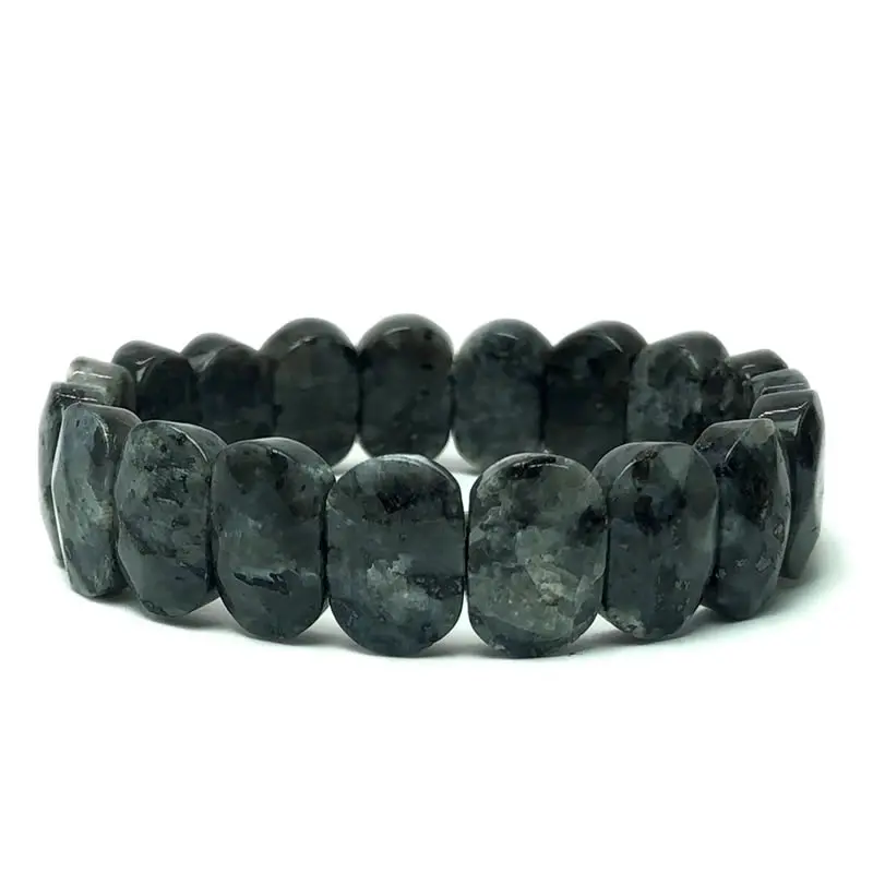Natürliche 10x14mm ovale facettierte Perlen, elastisches Kabel, Stein-Kristall-Opal-Obsidian-Amethyst-Armbänder für Frauen. – Detail 9