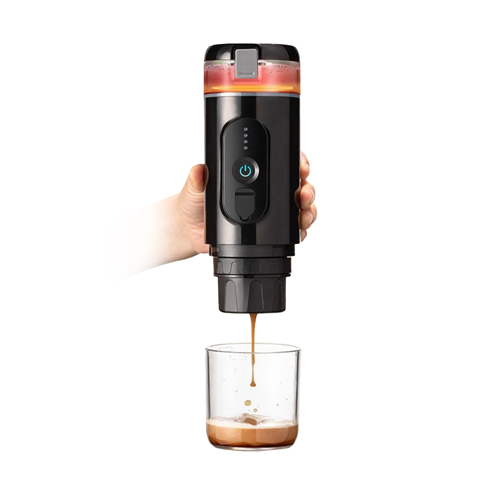 

Portable Electric Coffee Machine Cordless Heating Single Serve Mini with 2-IN-1 Coffee Powder/Capsule Bin 18Bar Pump Pressure