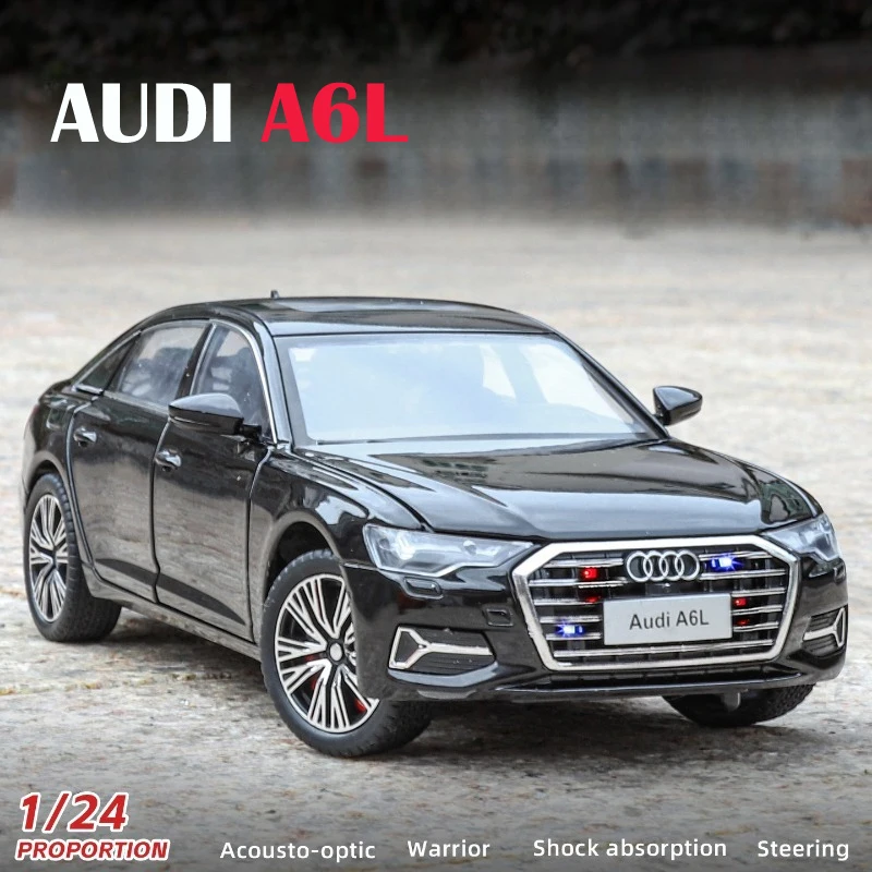 

Diecast 1:24 Audi A6LQuattro Alloy Car Model with Sound and Flash Light Collection Simulation Miniature Voiture Toy Vehicle Boy