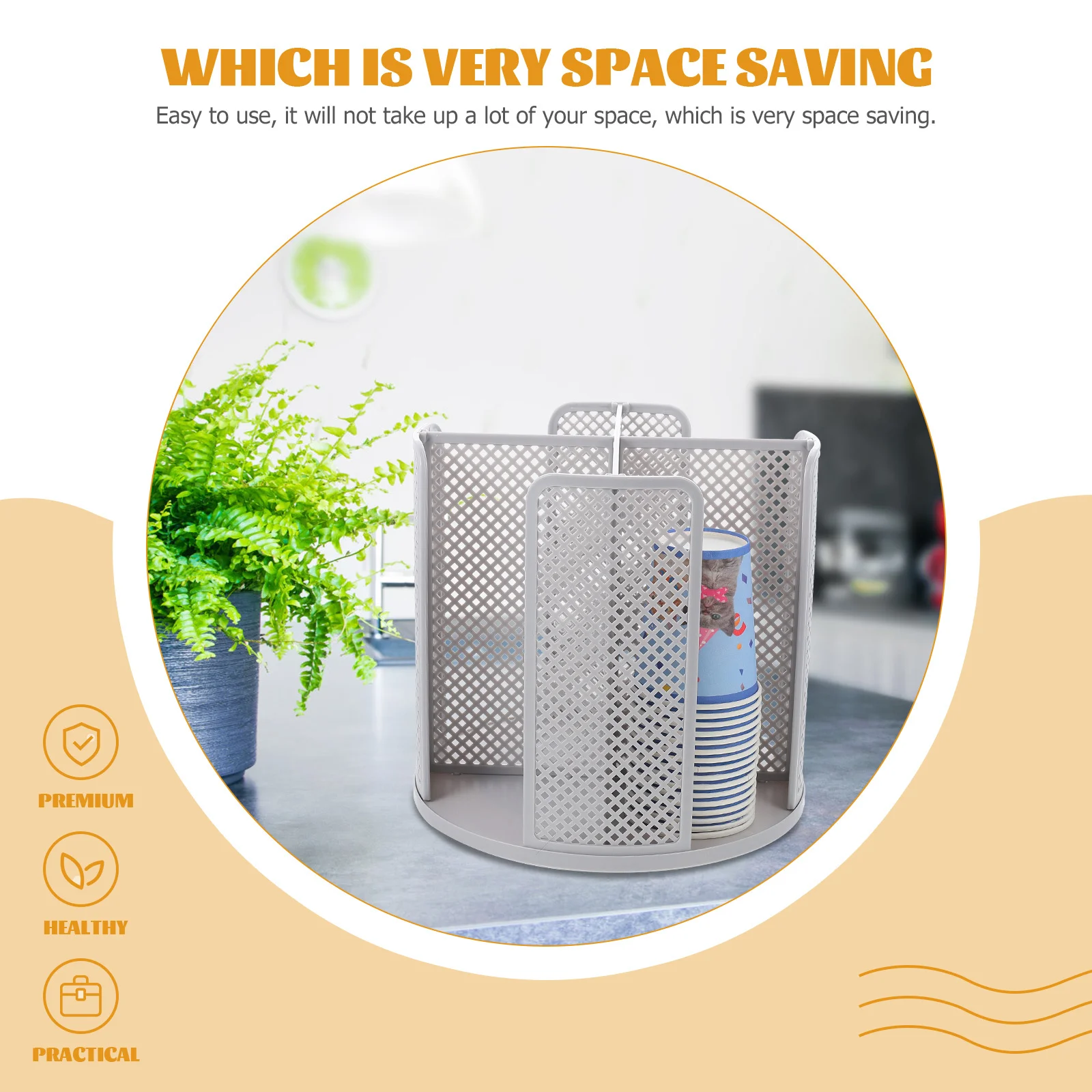 

Rotary Paper Cup Holder No Burrs Multi Functional Space Saving Paper Cups Storage Rack for Coffee Shops Milk Tea Shops Office