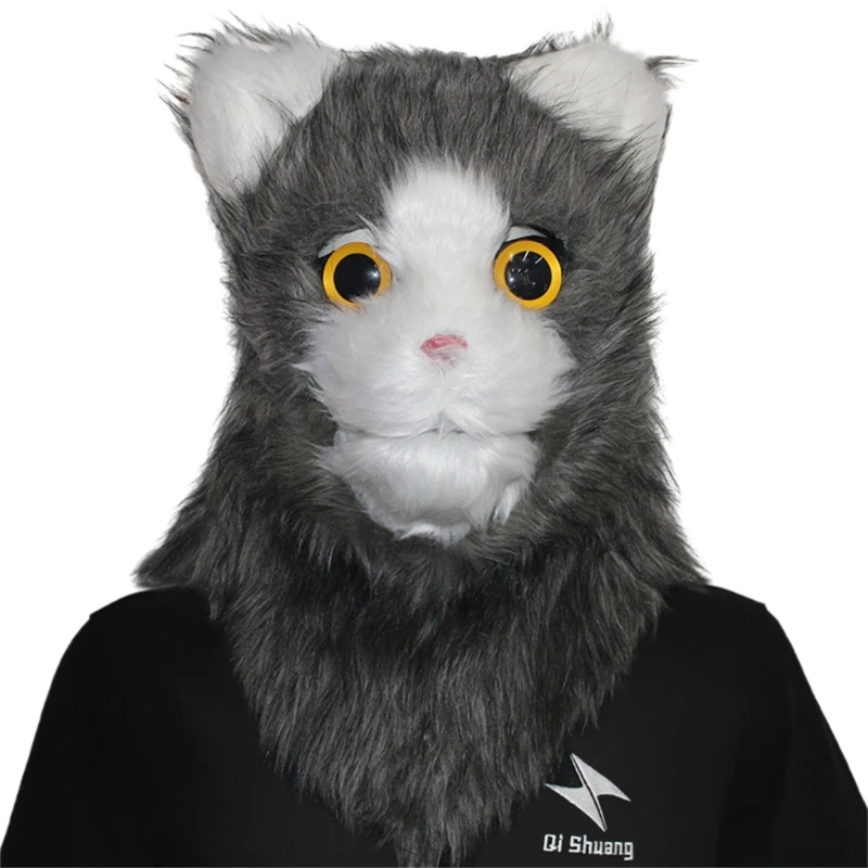 chuyển được Miệng Mặt nạ Mèo Trang phục Cosplay Miệng Mover Động vật Mặt nạ Sang trọng Lông thú giả Mặt nạ mèo cho bữa tiệc