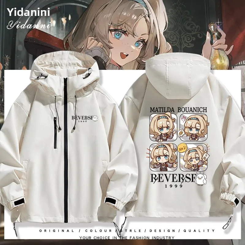 

ex Loose Fit Jaet Matilda's Coat of Many Colors Autumn Winter Youthful Polyester Fiber Zipper Closure Hooded Jaet