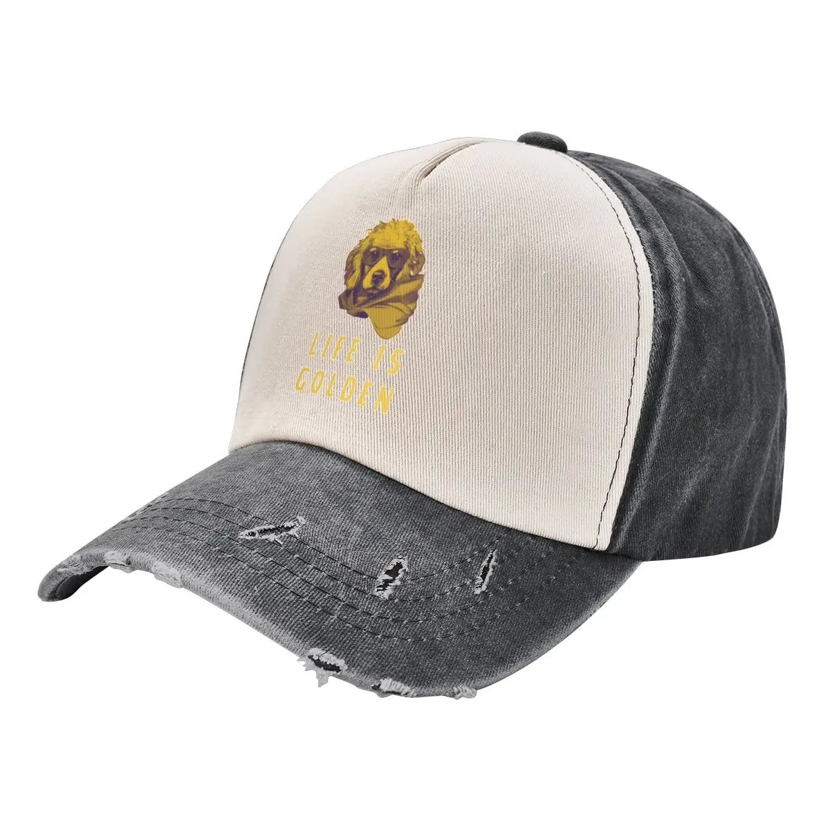 

Golden Retriever Retro - Life is Golden Baseball Cap Hat Man Luxury Caps For Women Men's