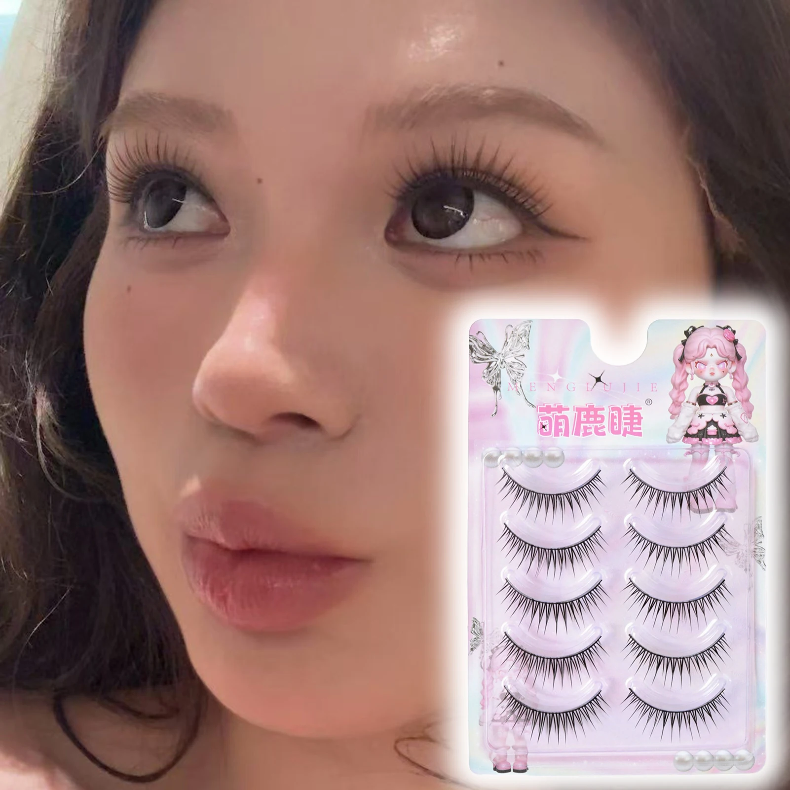 Estilo coreano cílios tira completa cílios postiços naturais grossos clusters extensão de chicote para mulheres maquiagem profissional