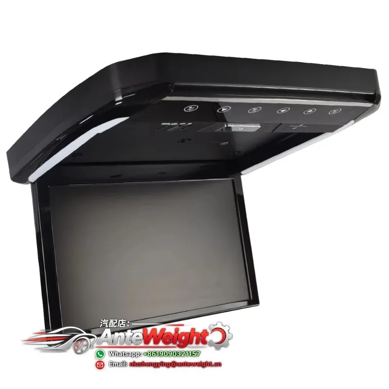 13.3 Inch HD 1080P TV Car Roof Mounted Flip LCD Monitor with Built-In Speaker USB Remote Control for RV Van Alphard30 Odyssey