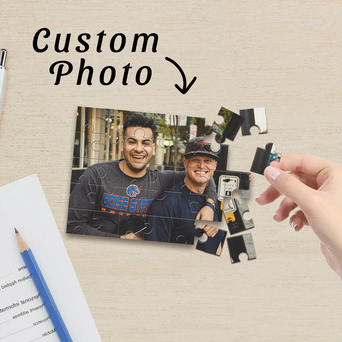 1 Packung personalisiertes Holzpuzzle mit Foto von Close Brothers, Geschenk für Freunde, Geburtstag, Hochzeit, Jahrestag, Valentinstag, 35/150/300/500/1000 Teile