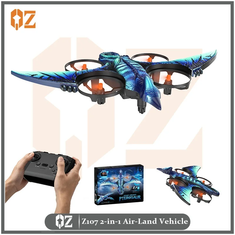 QZ Z107 Pterosaur 2In1 Air Land Remote Control Drone Stunt Gliding RC Quadcopter Vehicle