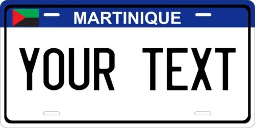 Martinique Blue License Plate Custom Auto Bike Motorcycle Tag Aluminum