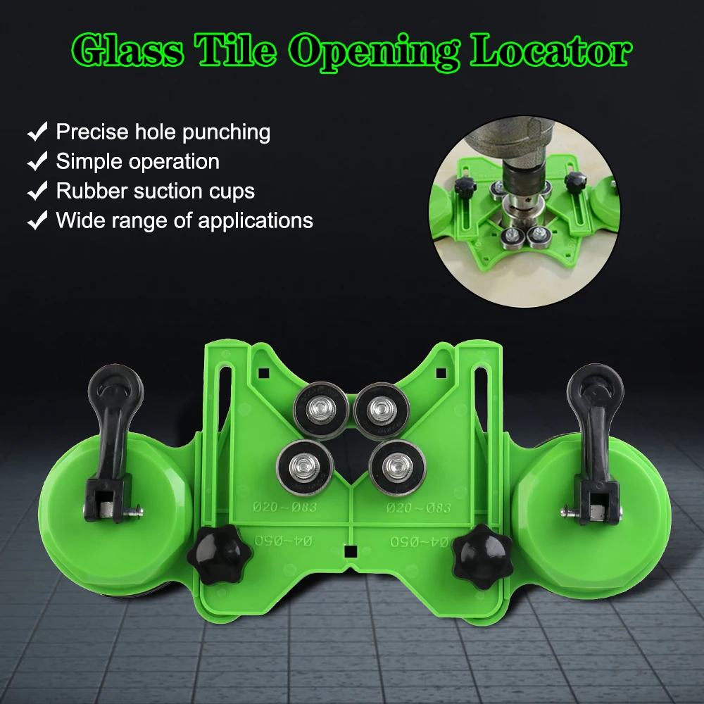 Punch Drill Guide Drills Guide Hole Locator Glass Tile Opening Locator Double Suction Cup Hole Centering Positioning 4-83mm