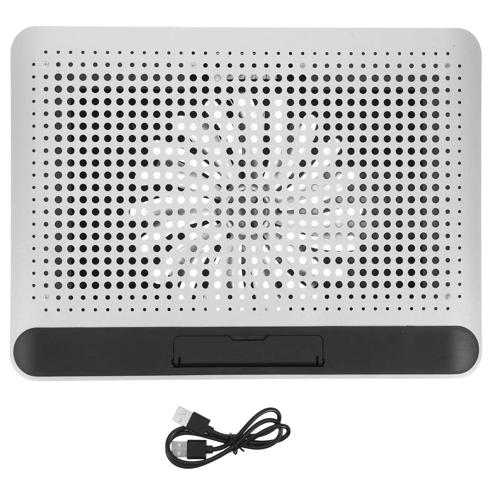 

Notebook Cooling Pad Aluminum Alloy Computer Cooler Thin Adjustable Angle Supports Up to 18 Inch Laptop Dual USB Quiet Mute Fan