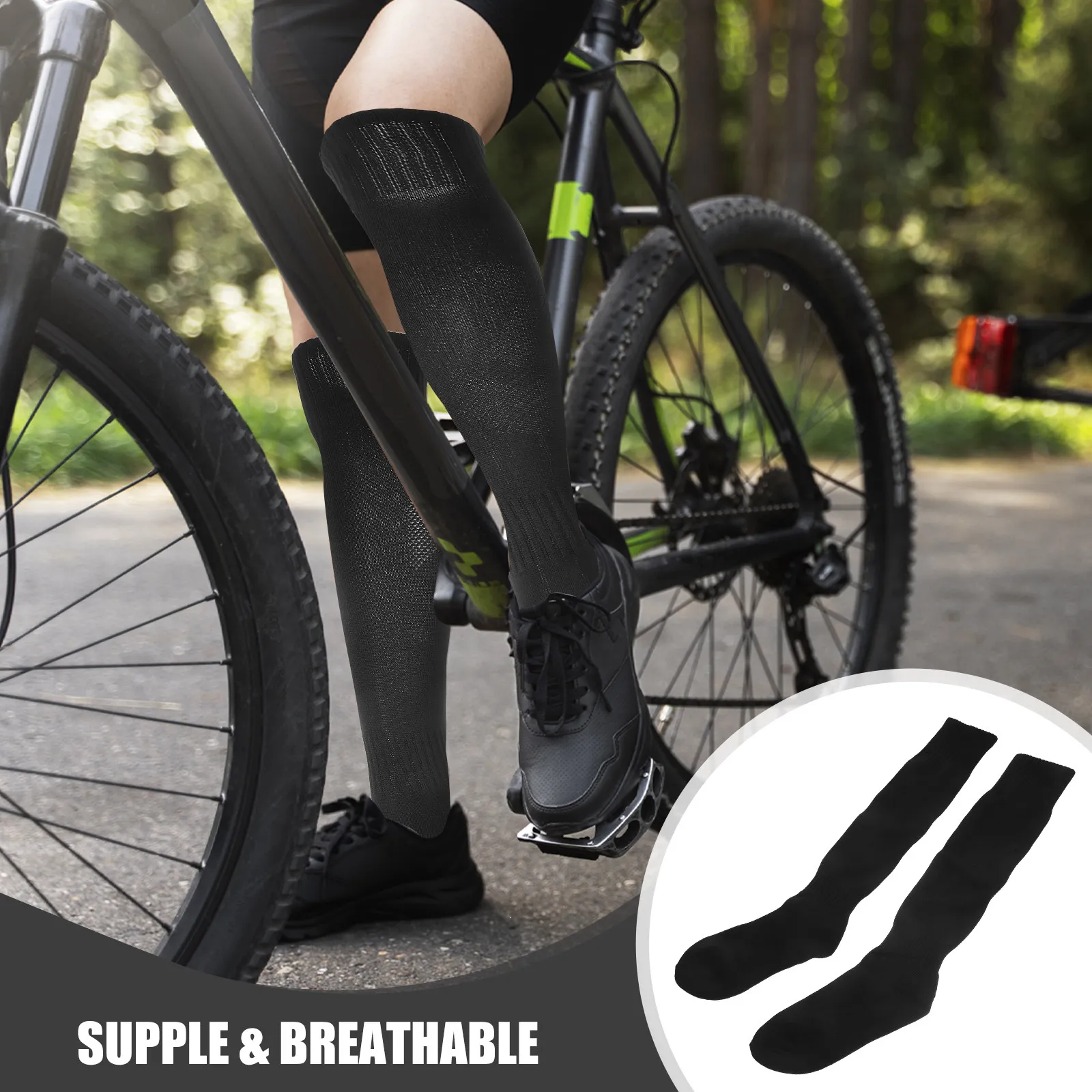 

2Pairs Football Compression Socks Thick Soccer Stockings Breathable Elastic Sports Socks Sportswear Soccer Stockings