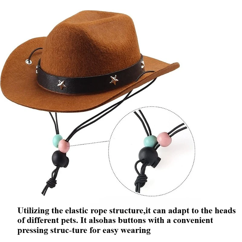 1 Set Cowboyhut und Bandana-Schal für Hunde und Katzen, Haustiergröße, West-Zubehör für Katzen, Hunde, Partys, Festivals, tägliches Tragen – Detail 12