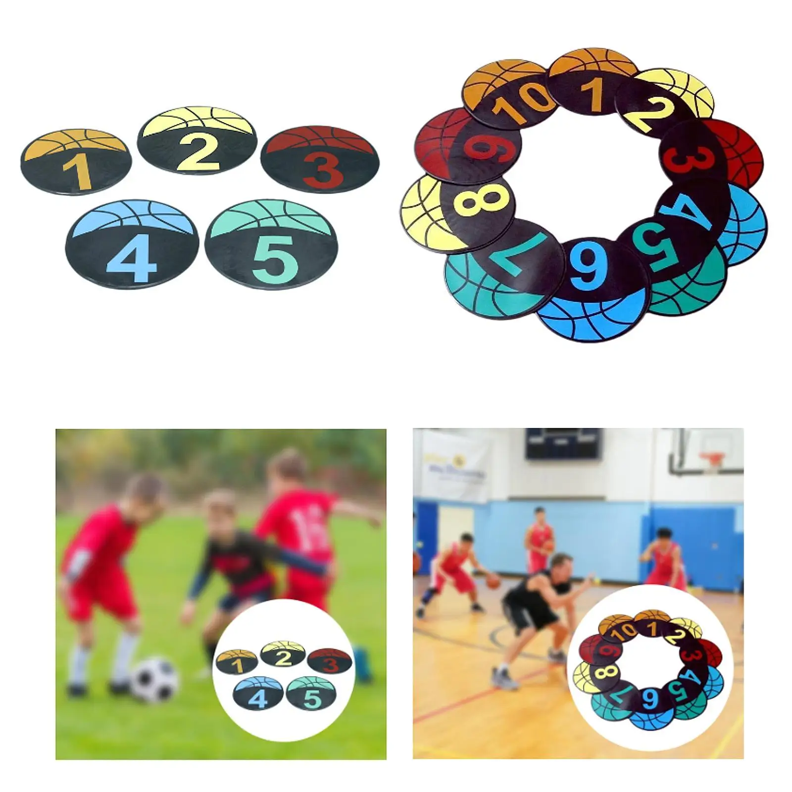 เสื่อฝึกทักษะฟุตบอล PVC สนามเล่นเครื่องหมายเครื่องหมายจุดบาสเกตบอล