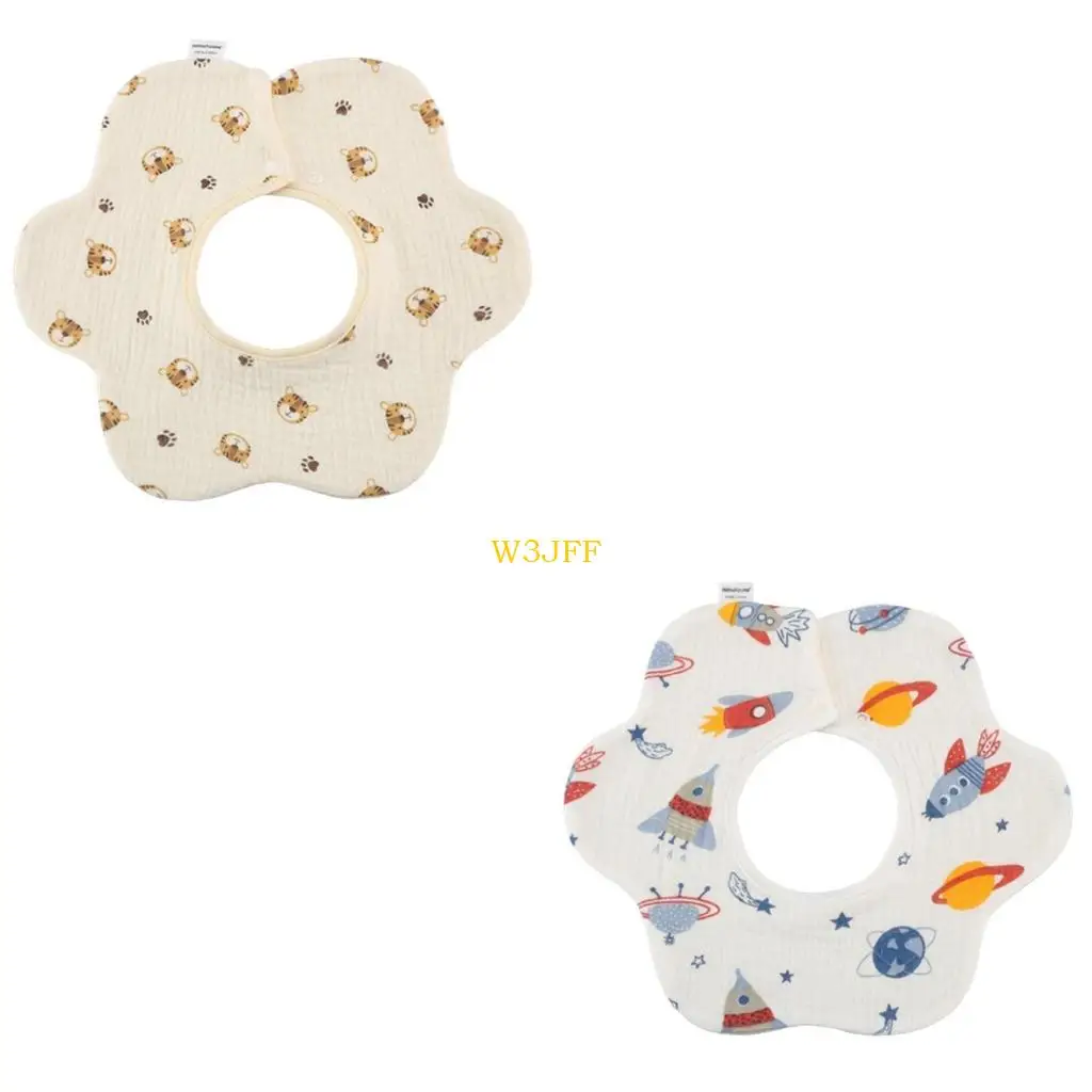 

W3JF Saliva Towel Newborn Burp Cloths 6-layer Neck Scarf for Boy Girls Feeding Bib