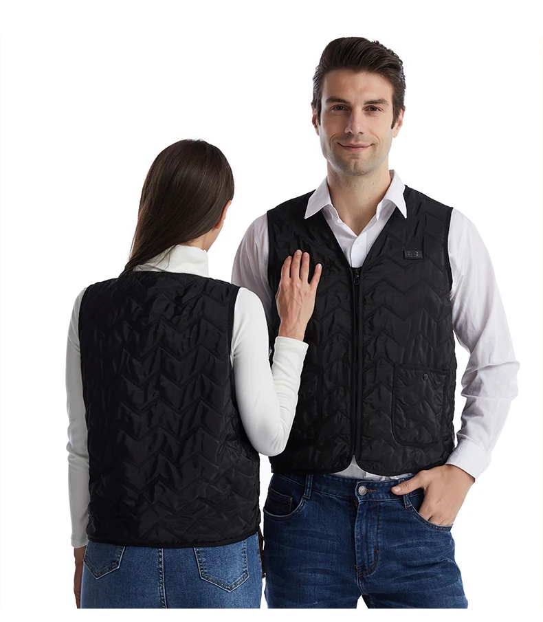 8-Zonen Beheizbare Weste für Herren und Damen, Warme Gemütliche Heizweste für Herbst und Winter, Outdoor-Sport Ärmellose Weste – Detail 12