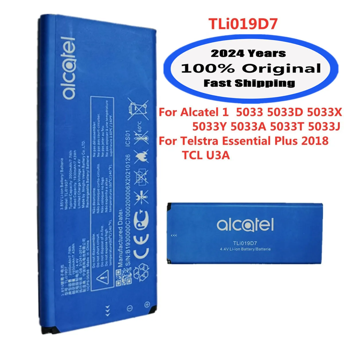 Alcatel1 Original Battery TLi019D7 For TCL U3A Alcatel 1 2018 OT-5033 5033D X Y A T J NOS NOVU 4 Telstra Essential Plus Battery