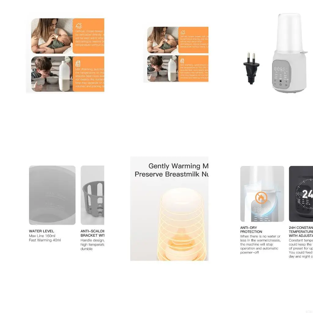 

97BE Travel Friendly Baby Bottle Warmer Sanitizer Rapid Heating Function for Infant