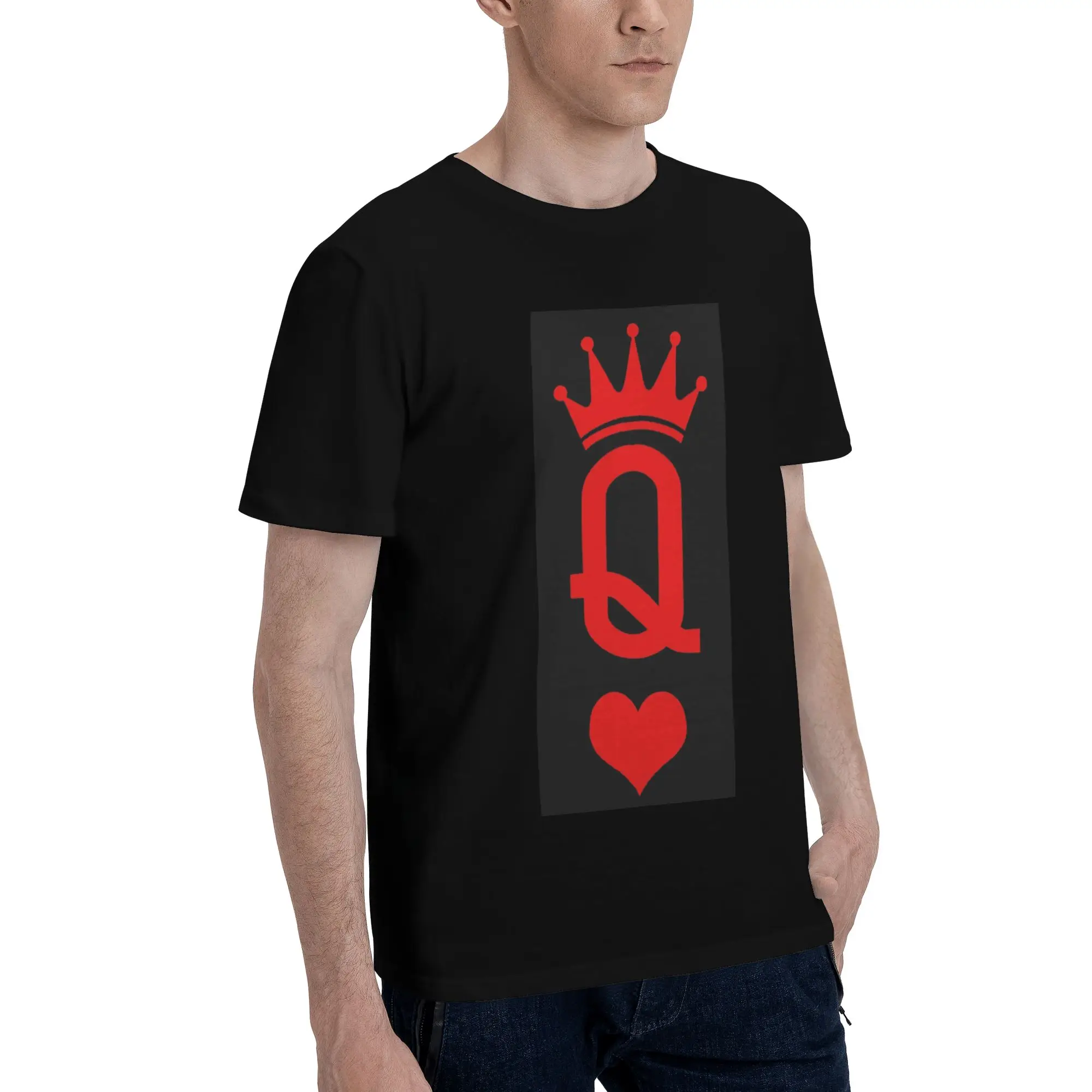 

Мужская футболка Queen Of Hearts, футболки больших размеров, мужские хлопковые футболки с круглым вырезом, короткие летние мужские футболки