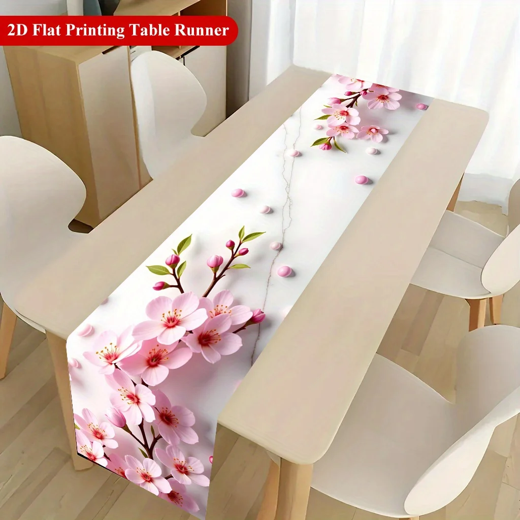 2D‑Printed Cherry‑Blossom Branch Table Runner, Decor for Dining Table, Coffee‑Table, Gatherings, Indoor‑Outdoor Parties