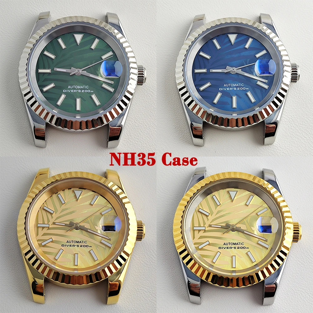 

NH35 case Men Stainless Steel Case Transparent Case Back Sapphire Glass Waterproof Watch Suitable for NH35 Movement