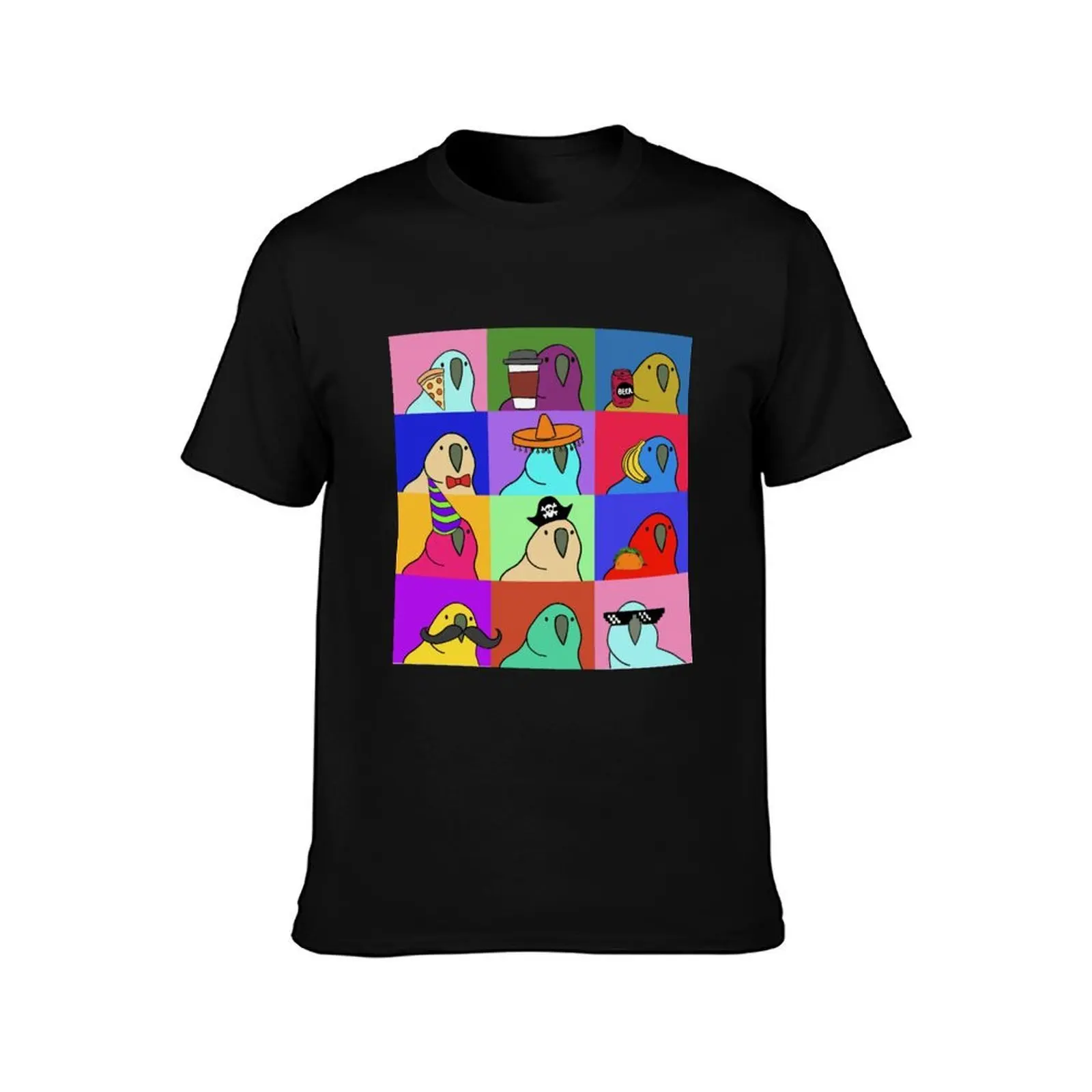 Party Parrot Pride Parade T-Shirt, Summer Casual Cotton Tee, Oversized Streetwear Tops, Vintage Graphic Print, Unisex Men Women