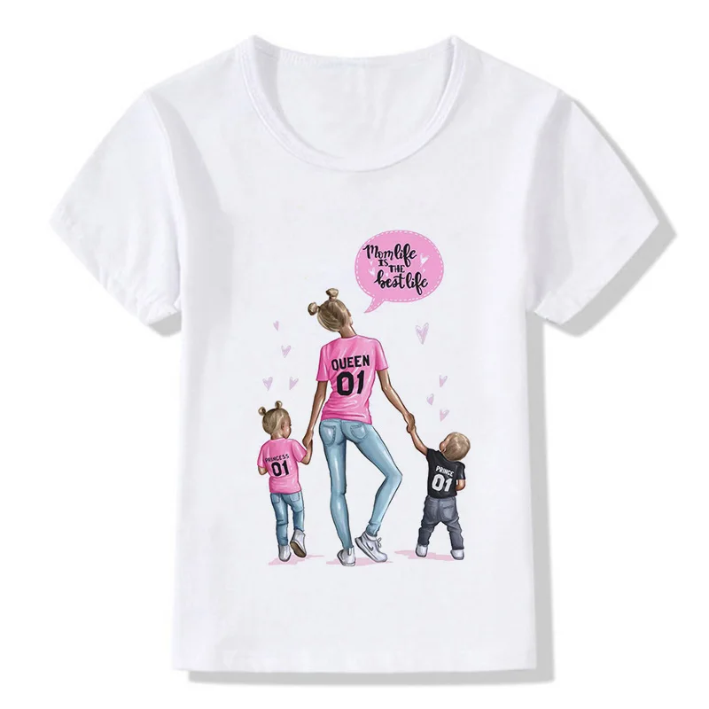 

Summer tops Super Mom Baby Girl Tshirt T Shirts kids clothes Mother Love Life Lovely Printing Kawaii children clothingy