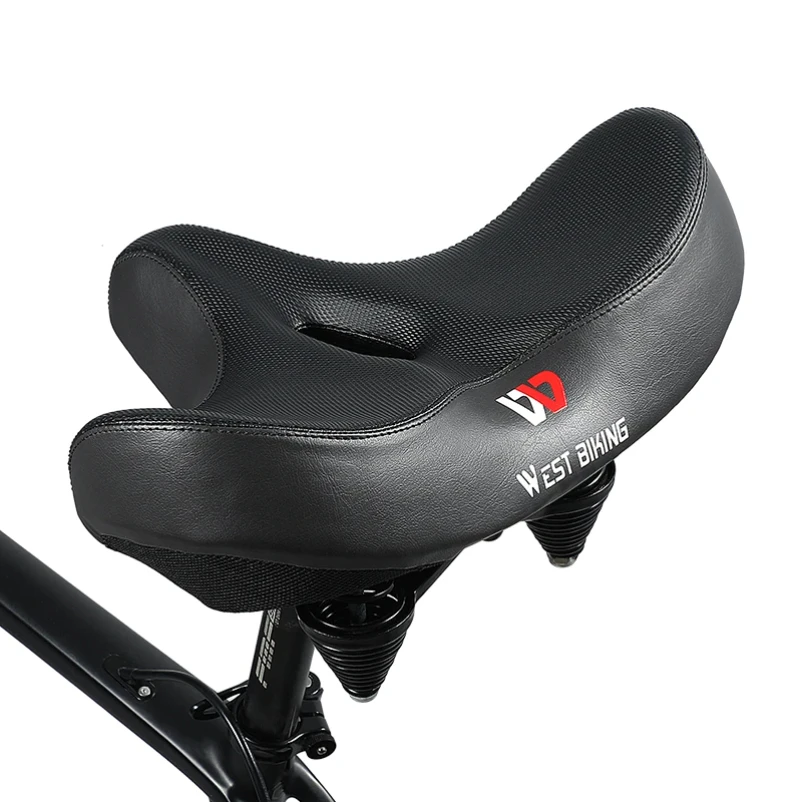 

WEST BIKING Ergonomic Soft Bicycle Saddle Widen Thicken Cushion Pad MTB Road Bike Saddle Comfortable Breathable Cycling Seat