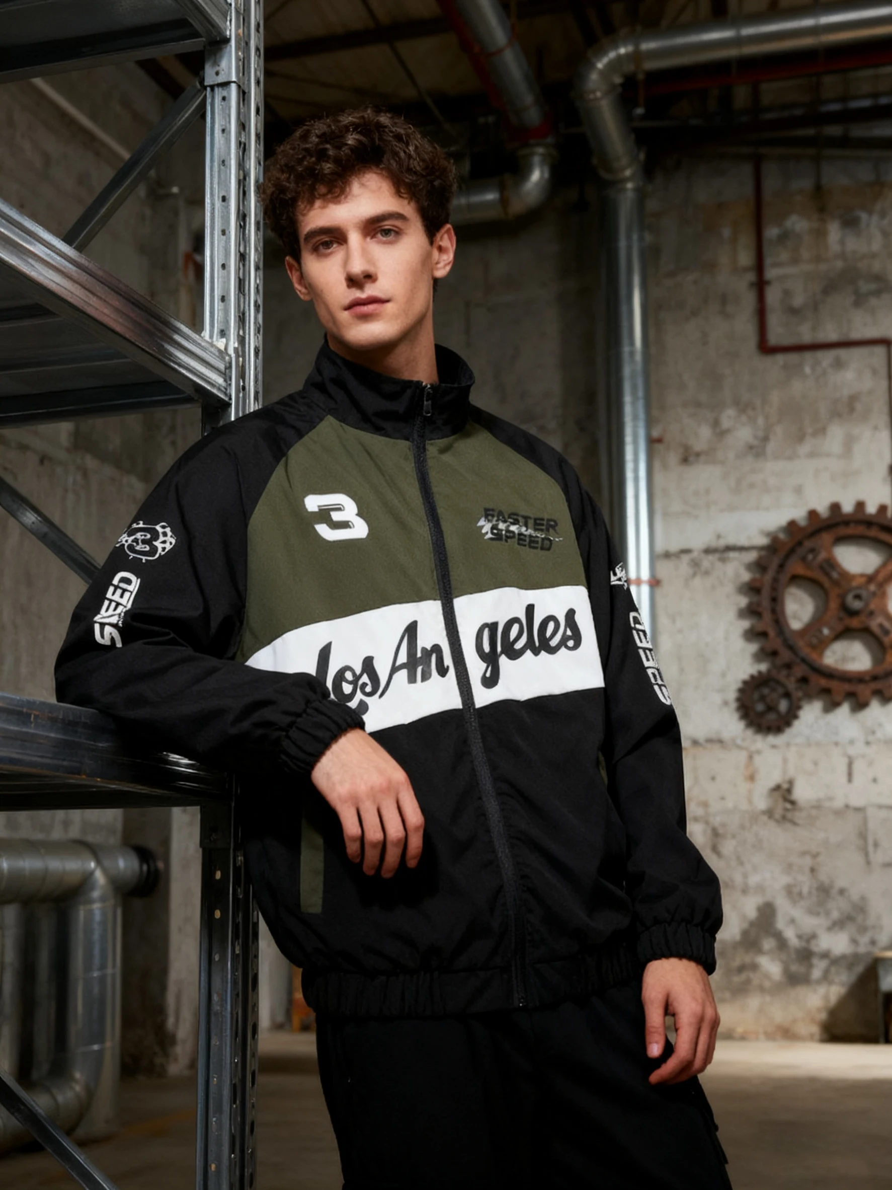 

Мужская повседневная спортивная куртка с воротником-стойкой