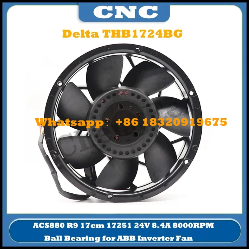 Шарикоподшипник с ЧПУ Delta THB1724BG ACS880 R9 17 см 17251 24 В 8,40 А 8000 об/мин для инверторного вентилятора ABB