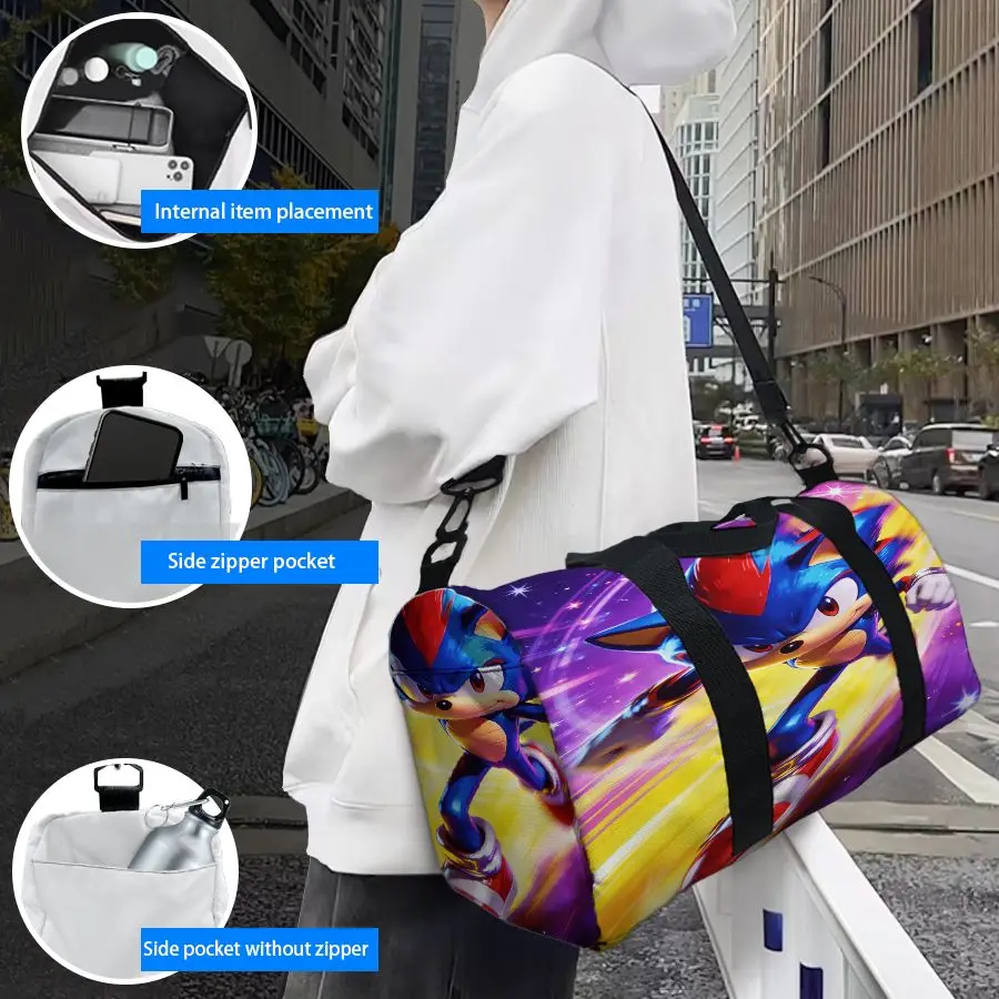 

Сумка-дафл с принтом персонажей аниме, большая легкая дорожная спортивная сумка для спортзала, повседневная сумка-дафл унисекс через плечо для подростков и взрослых