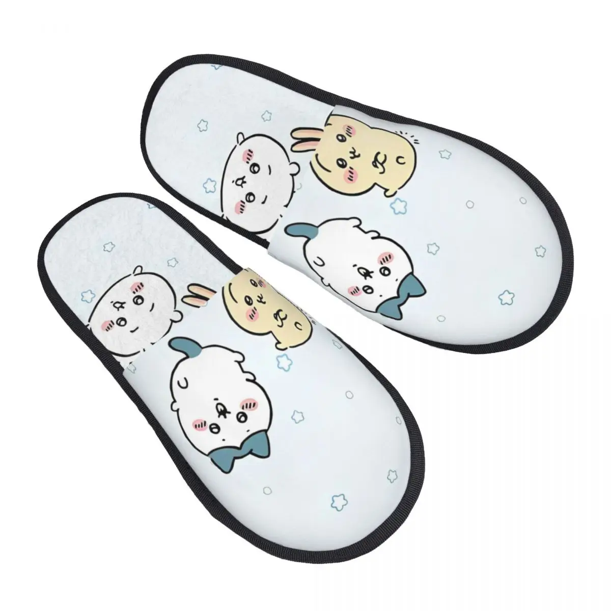 Chiikawa Rabbit Cartoon Winter Cotton Home Slippers Indoor Soft Memory Foam Slides Non-slip