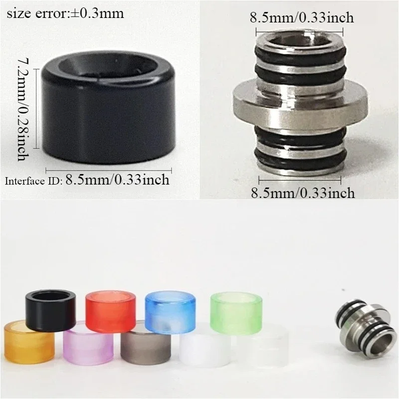 1 unidad de boquilla 510 de acero inoxidable con adaptador de plástico/tapa de boquilla de acrílico, pieza de accesorio de boquilla DIY desmontable y empalmable