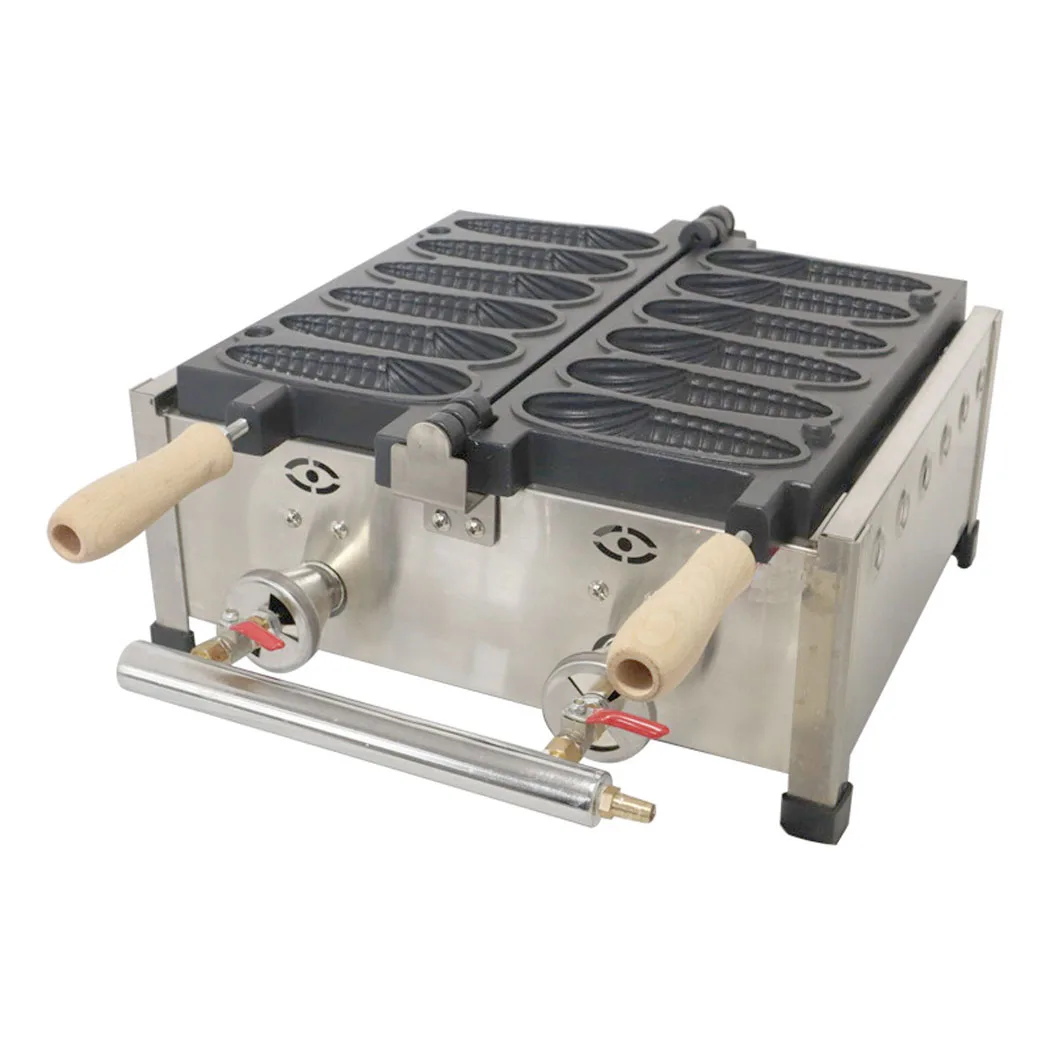 نوع الغاز التجاري 6 قطعة صانع الوافل هوت دوج الذرة/آلة متجر الوجبات الخفيفة على شكل الذرة لمطعم الوجبات السريعة